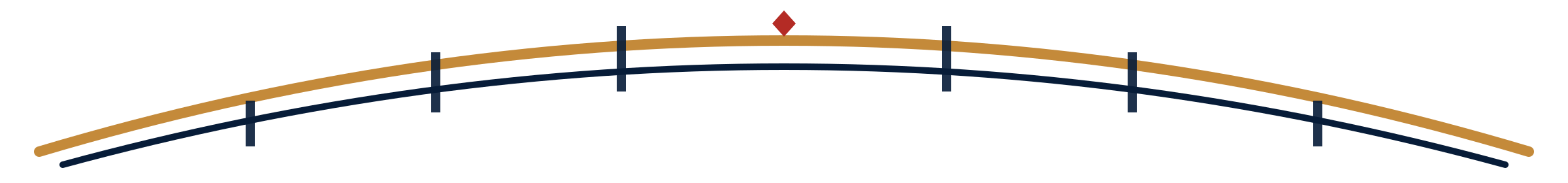 Decorative bridge-inspired divider