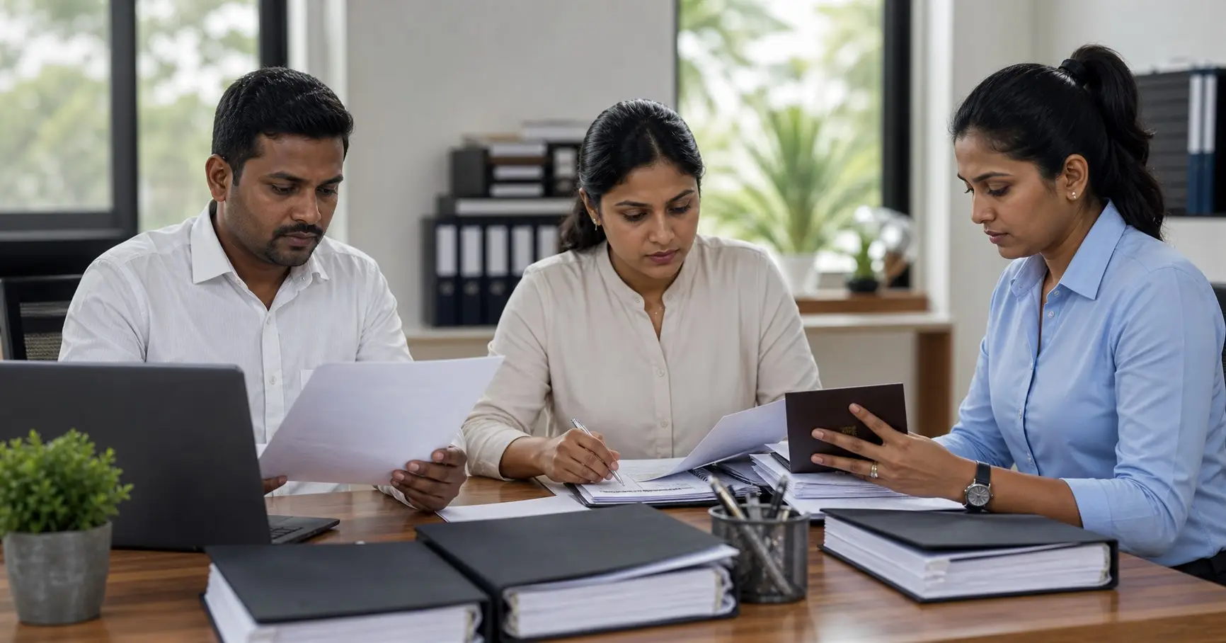 Sri Lankan recruitment team coordinating employment and visa documents
